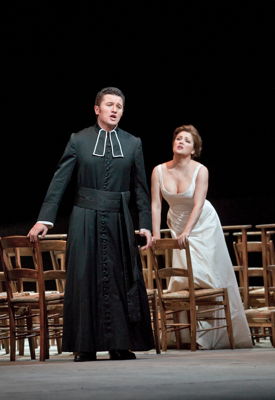 Piotr Beczala as des Grieux and Anna Netrebko in the title role of Massenet's 'Manon' at New York Metropolitan Opera. Photo © 2012 Ken Howard
