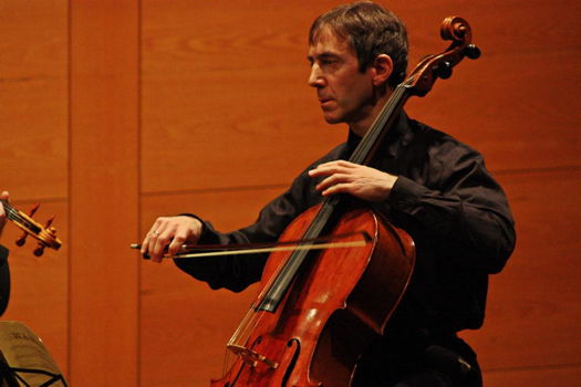 Graham Waterhouse - not just a composer, but also a skilled cellist. Photo © 2014 Philip Crebbin