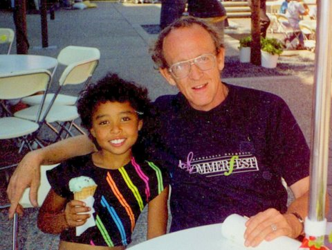 Amy and Howard Smith beside Orchestra Hall, Minneapolis, USA