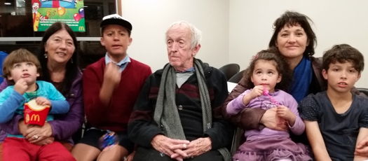 From left to right: Indiana Smith, Pauline Harter, Montego Smith, Howard Smith, Aria Smith, Halida Dinova and Ashton Smith in Masterton, New Zealand, on 28 April 2015. Photo © 2015 Amy Jacquilla Smith