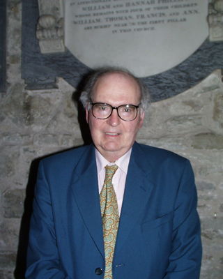 John Joubert in St Andrew's Church Presteigne, attending the Presteigne Festival in August 1999. Photo © 1999 Keith Bramich