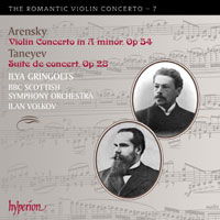 The Romantic Violin Concerto - 7 - Arensky: Violin Concerto; Taneyev: Suite de concert. © 2009 Hyperion Records Ltd