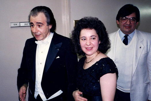 Lalo Schifrin (left) with Mirian Conti after their 1993 Los Angeles performance