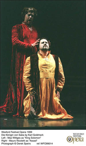 Max Wittges and Mauro Nicoletti in a scene from 'The Queen of Sheba'. Photograph copyright (c) Derek Speirs
