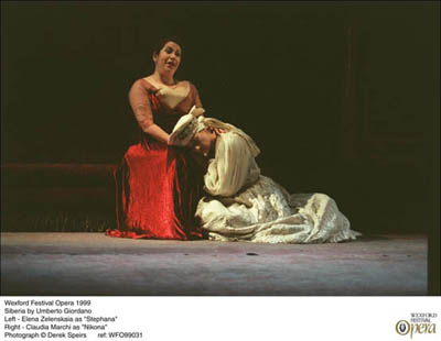 Elena Zelenskaia and Claudia Marchi in 'Siberia'. Photograph copyright (c) Derek Speirs