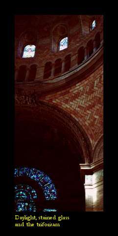 Daylight, stained glass and the triforium. Photo copyright (c) 1999 Jeff Talman