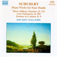 Schubert piano works for four hands. Copyright (c) 1998 HNH International Ltd.