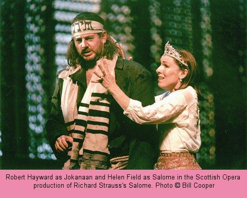 Robert Hayward as Jokanaan and Helen Field as Salome in the Scottish Opera production of Richard Strauss's Salome. Photo (c) Bill Cooper