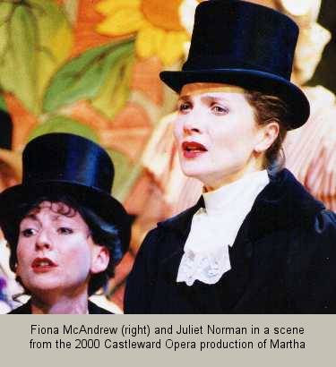 Fiona McAndrew (right) and Juliet Norman in a scene from the 2000 Castleward Opera production of Martha