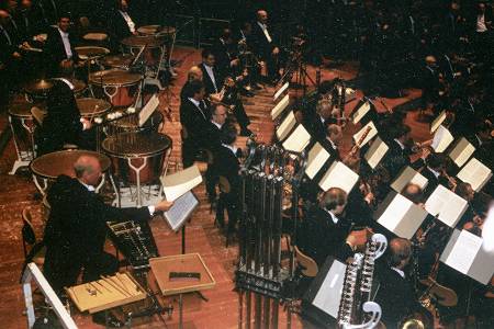 Members of the Berlin Philharmonic Orchestra playing Jancek. Photo (c) Bill Newman