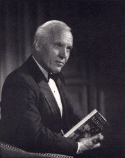 Gunnar Johansen portrait (seated with book) by Edgar Obma.
