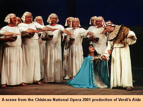 A scene from the Chisinau National Opera 2001 production of Verdi's Aida.