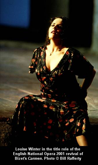 Louise Winter in the title role of the English National Opera 2001 revival of Bizet's 'Carmen'. Photo © Bill Rafferty