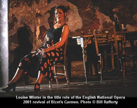 Louise Winter in the title role of the English National Opera 2001 revival of Bizet's 'Carmen'. Photo © Bill Rafferty