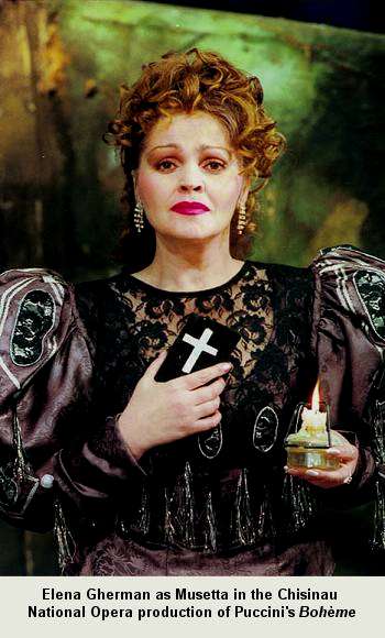 Elena Gherman as Musetta in the Chisinau National Opera production of Puccini's 'Bohème'