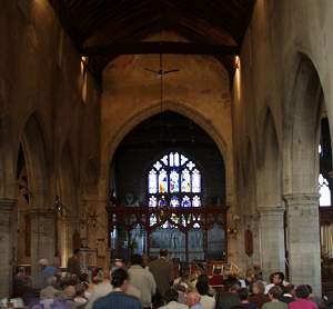 St Andrew's Church, Presteigne, before the opening concert of the 2001 Presteigne Festival. Photo (c) Keith Bramich