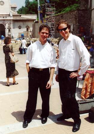 Violin soloists Corey Cerovsek and Timothy Fain at Spoleto 2001. Photo: Bill Newman