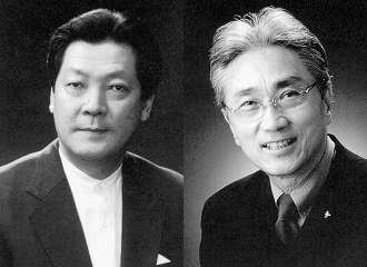 Eijiro Koroku (left), composer of 'Sleeping King' and Rei Nakanishi, lyricist