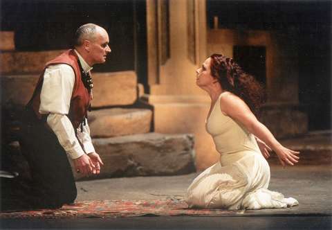 The original WNO production: Herod (Robin Leggate) and Salome (Eliane Coelho). Photo: Bill Cooper