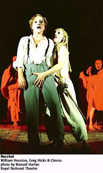 Bacchai. William Houston, Greg Hicks and Chorus. Photo: Manuel Harlan, Royal National Theatre