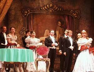 A scene from the Ukrainian National Opera of Odessa's 'La Traviata'