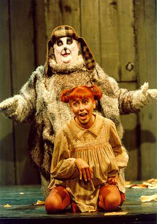 Juanita Lascarro (as the Vixen) and James Miller-Coburn (as the Dog) in the WNO revival of 'The Cunning Little Vixen'. Photo: Bill Cooper