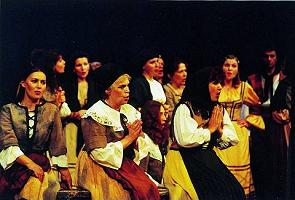 Chorus of Sicilian women in the church scene from the Chisinau National Opera production of 'Cavalleria Rusticana'