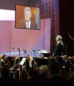 Bill Clinton, former US President, speaking in Kiev via video message