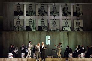 Antonino Stragusa as Ermanno (left) and Bruno Pratico' as Gamberotto in the 2002 Rossini Opera Festival production of 'L'equivoco Stravagante'. Photo © Amati Bacciardi