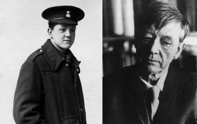 David Jones as a young man, and later in life. Photos: The Imperial War Museum, London