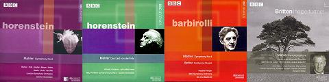 Mahler recordings by Horenstein, Barbirolli and Britten - BBC Legends CD covers
