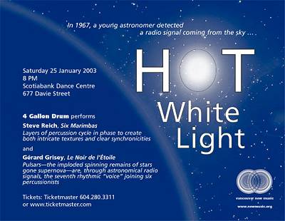 'Hot White Light' concert flyer