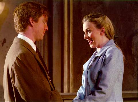 Sarah Tynan (Iphis) and Daniel Taylor (Hamor) in Welsh National Opera's 2003 production of Handel's 'Jephtha'. Photo © 2003 Clive Barda