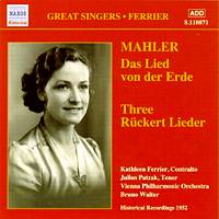 Mahler: Das Lied von der Erde; Three Rückert Lieder. © 2003 HNH International Ltd
