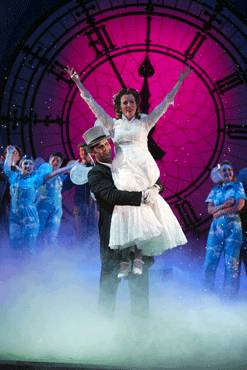 Jeremy Carpenter as Strephon and Mary Hegarty as Phylliss on their wedding day, in the Grange Park Opera 2003 production of 'Iolanthe'. Photo © Alastair Muir