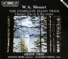 W A Mozart: The Complete Piano Trios. Arion Trio. © BIS