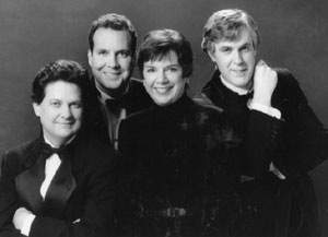 The Bergonzi String Quartet. From left to right: Glenn Basham, Scott Flavin, Pamela McConnell and Ross Harbaugh. Photo: Hinkle