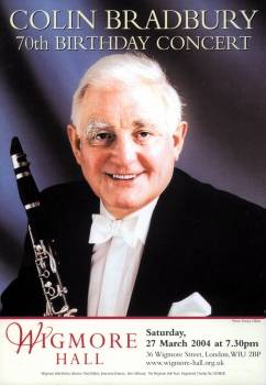 Colin Bradbury - leaflet for the 27 March 2004 70th Birthday Concert