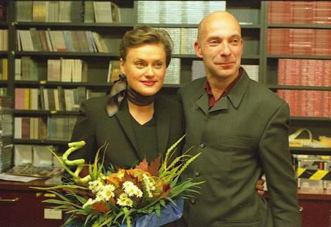 Vasselina Kasarova with classic department director Mr Bruell after an autograph session for clients of Ludwig Beck classics. Photo © Oliver Oppitz