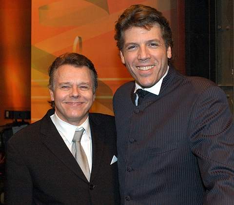 Mariss Jansons (left) with Thomas Hampson in Munich. Photo © 2004 G Thum, all rights reserved.