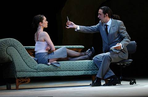 'Buenos Aires, Buenos Aires - Bring your dreams out into the sun!' Sebastian Soules (Payador and, here, the principle psychoanalyst) in 'Maria de Buenos Aires'. Photo © Robbie Jack