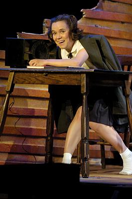 Dunja Pechstein (Anne Frank) in Encompass New Opera Theatre's production of 'The Diary of Anne Frank' by Grigori Frid, presented by Cleveland Opera. Opening night, 9 June 2004, Ohio Theater, Playhouse Square. Photo © Roger Mastroianni