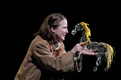 Megan Tillmann (The Child) in the Cleveland Opera production of 'Come to Me in Dreams' by Lori Laitman and David Bamberger. Opening night, 9 June 2004, Ohio Theater, Playhouse Square. Photo © Roger Mastroianni