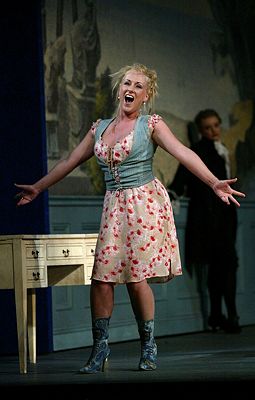 Diana Damrau as Zerbinetta in 'Ariadne auf Naxos' at Covent Garden. Photo © 2004 Clive Barda