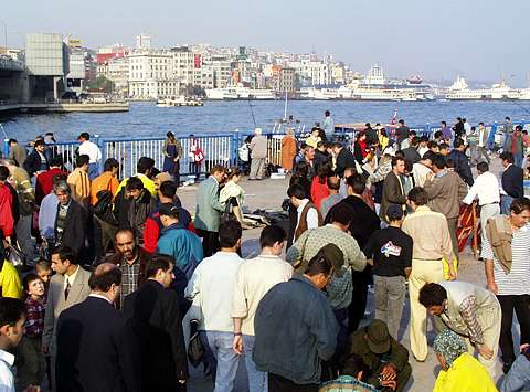 Istanbul city crowds. Photo © Keith Bramich
