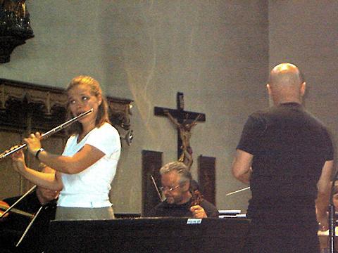 Rosalia Szabo rehearses Telemann. Photo: Philip Crebbin