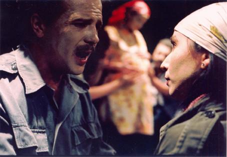 The Bridegroom (Béla Pintér) with his stepsister (Éva Enedi), in 'Peasant Opera'