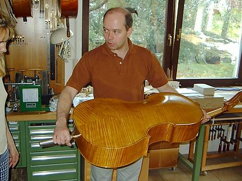Wolfgang Schnabl in his workshop. Photo © 2004 Philip Crebbin