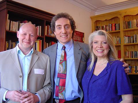 Right to left: Kathryne Jennings, Paul Phillips and Matthew Frost (Phillips's Editor at Manchester University Press) at the opening of the International Anthony Burgess Foundation