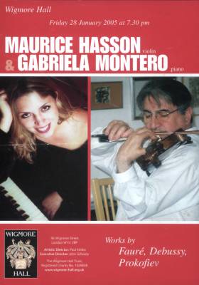 Wigmore Hall - Friday 28 January 2005 - Maurice Hasson and Gabriela Montero - works by Fauré, Debussy and Prokofiev 